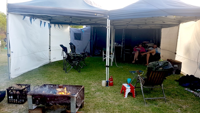 Our camp. The walls on the gazebos were particularly welcome while the wind was howling during the first two days.
