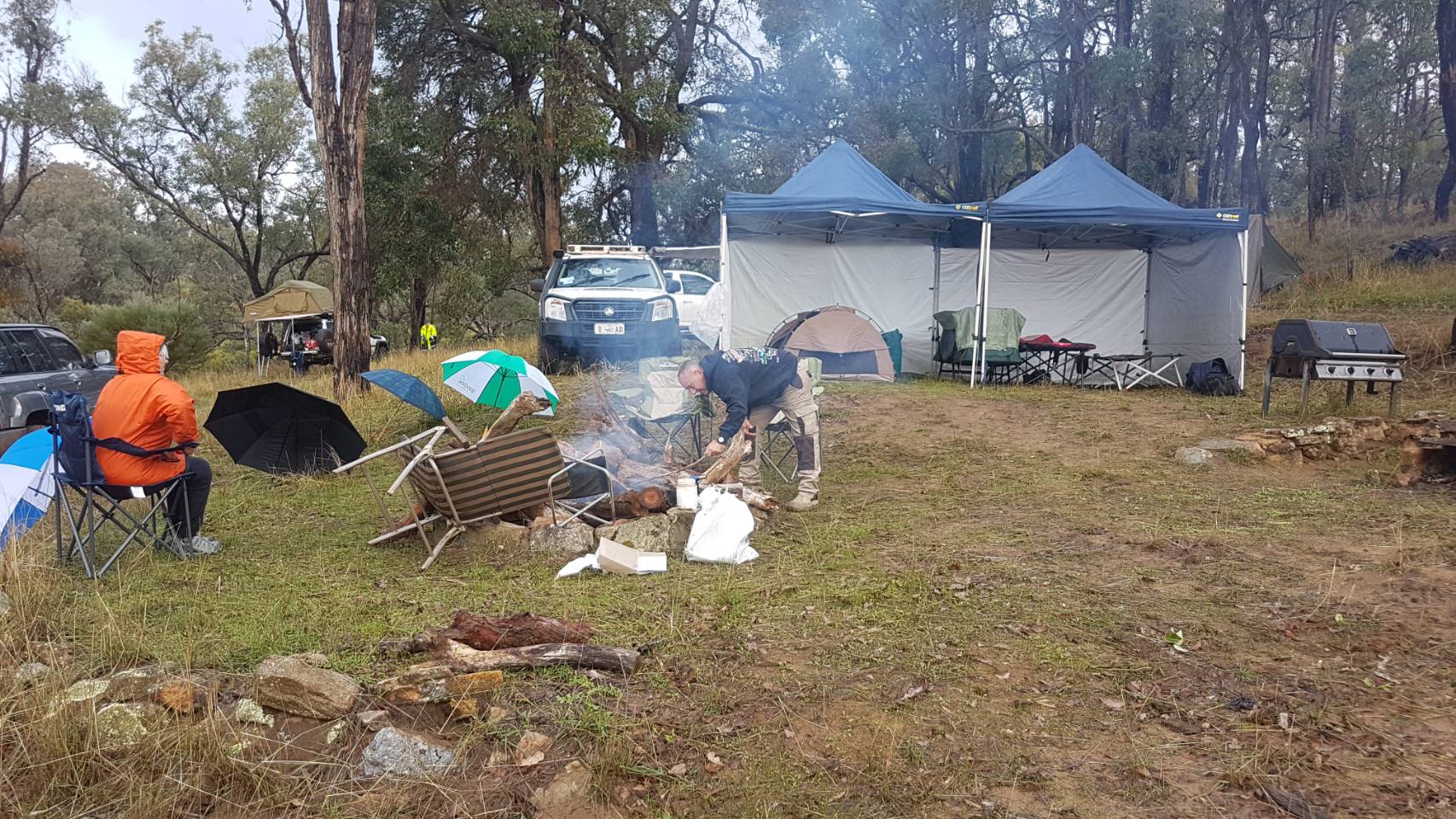 Camp nearly set up at Winnejup.