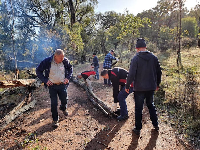 We had to clear a fallen tree on the track out of camp.