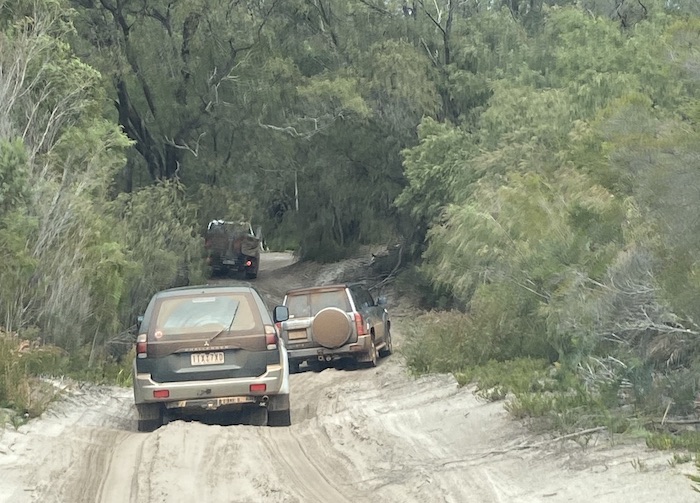 Driving to the beach.