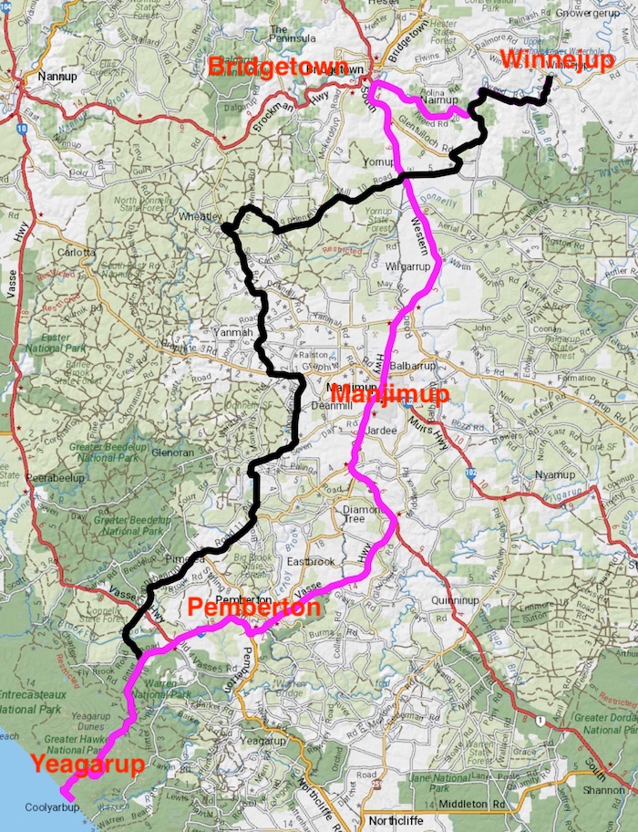 Winnejup to Yeagaraup and return.