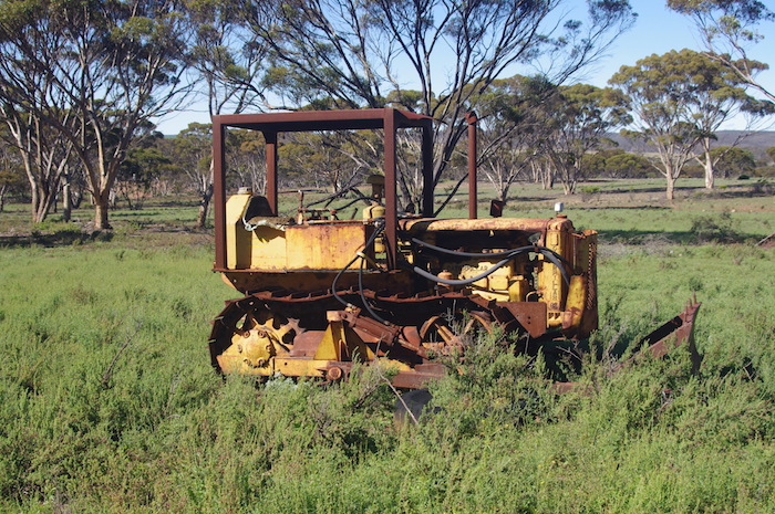 Abandoned bulldozer.