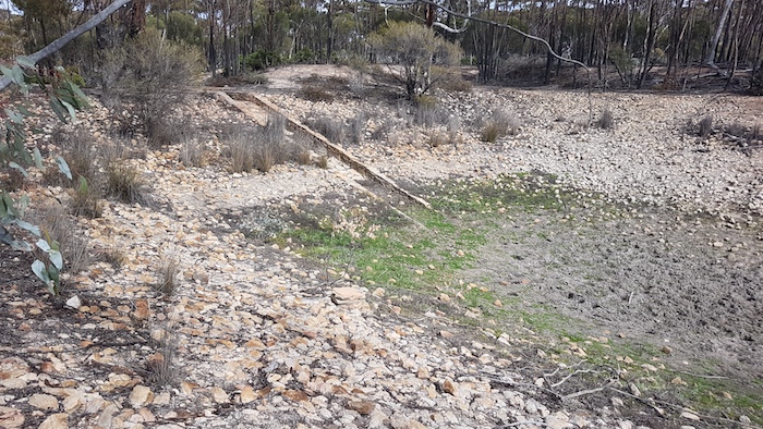 Dry dam at Mount Stennet.