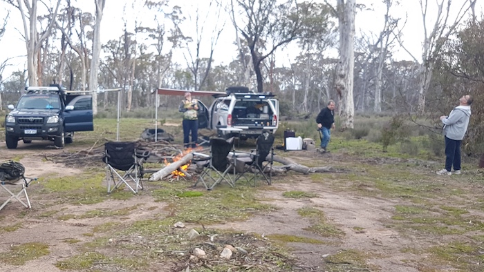Mushy flying his drone at the Wogolin campsite.