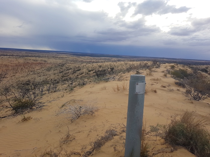 Marker column on Streich Mound.