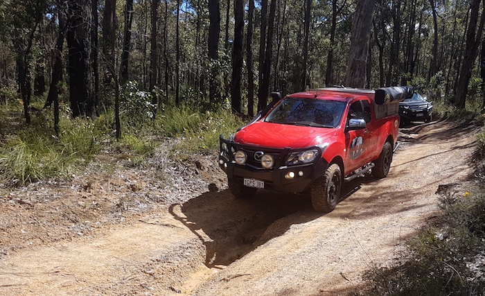 Steve and Linda in the Mazda BT50, Dardanup Conservation Park.