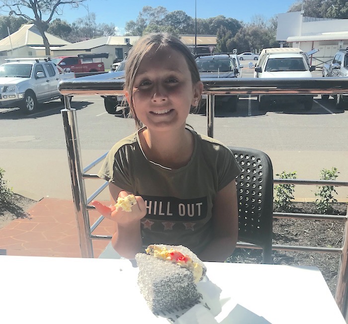 Imogen at Pinjarra Bakery.