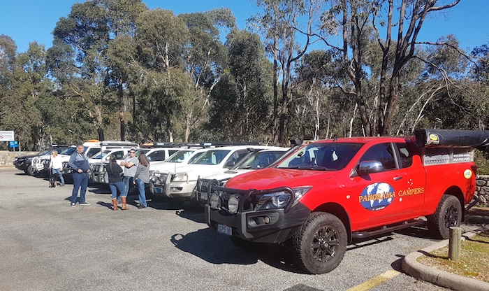 Vehicles at North Dandalup Dam.