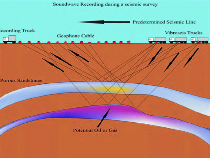The 'Predetermined Seismic Line' referred in this image is what is known as a 'shotline'.