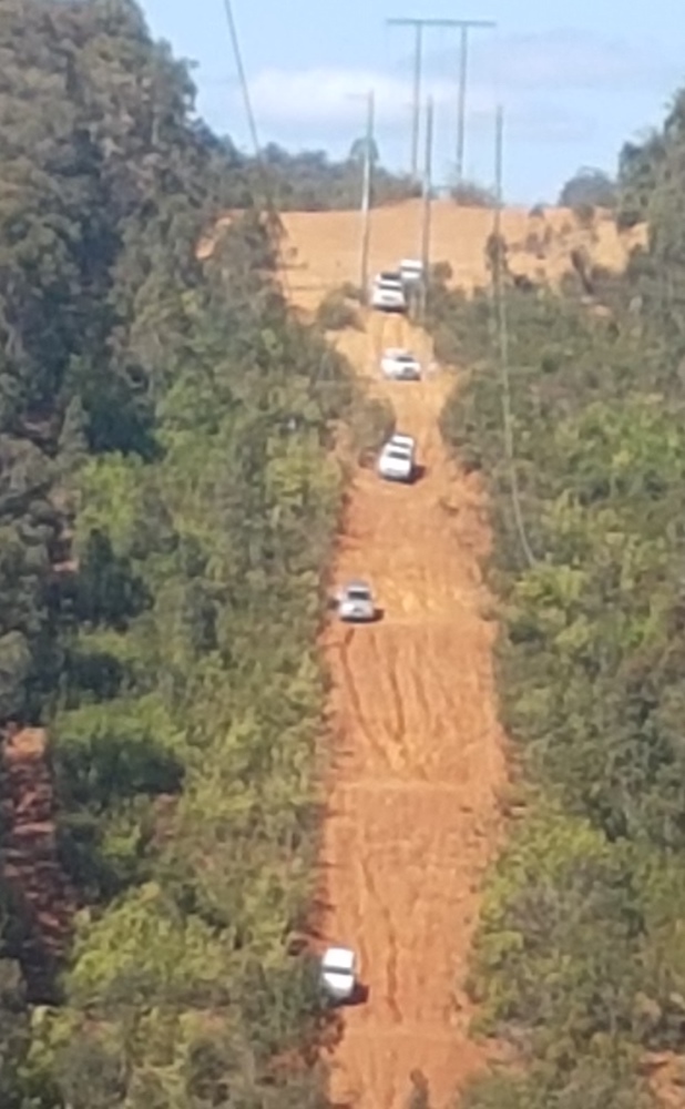 Slow crawl down the hill.