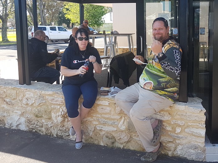 Vicky and Mushy at Harvey Bakery.
