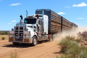 Road train on Goodlands Road.