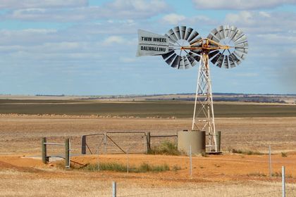 Unusual double windmill setup.