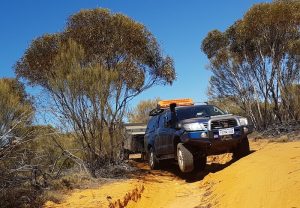 Peter's Hilux lifts a wheel.