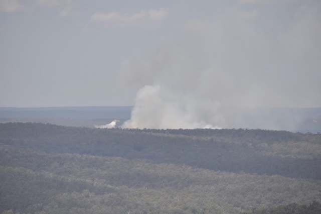 This fire was being actively fought with water bombers and (presumably) ground assets as we watched.