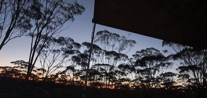Dusk at Prince of Wales campsite.