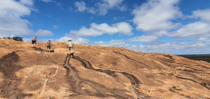 Climbing to the top of Cave Hill.