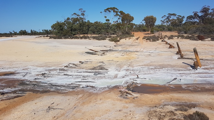 Corduroy crossing over a part of Lake Seabrook.