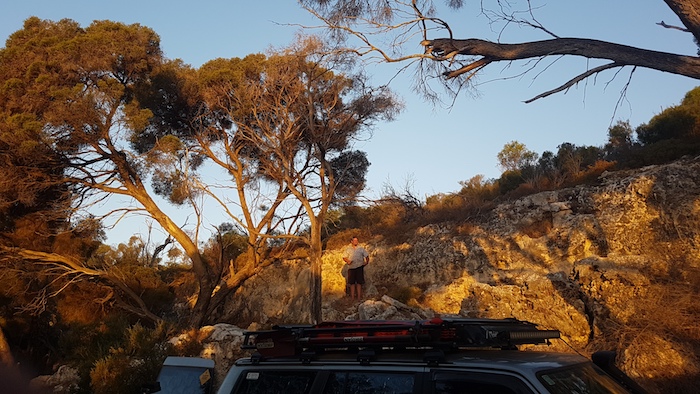 Mushy halfway up the cliff.