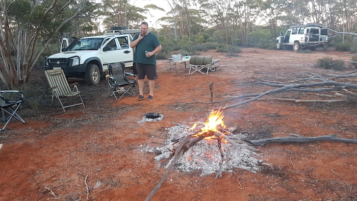 Mushy preparing dinner at Prince of Wales.