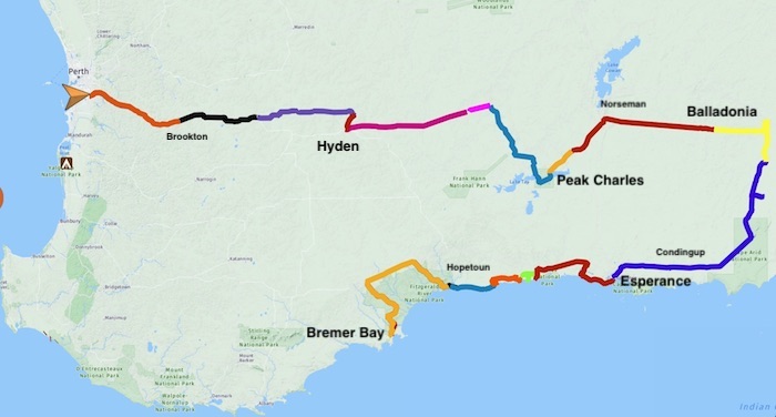 Route of the Remote South East Road Trip.