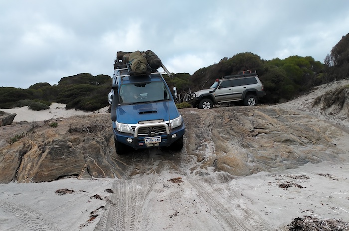 Peter and Lone in their Hilux.