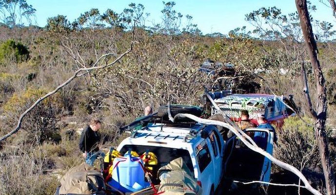 Convoy on the PNC Baseline, Great Victoria Desert.