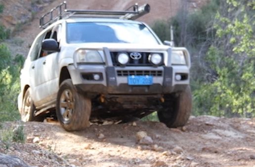 Andrew and Jo in their Prado.