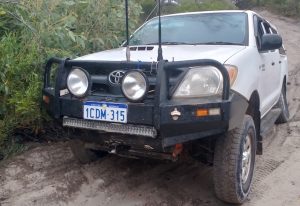 Rod reversed to enable negotiation of a tight turn.